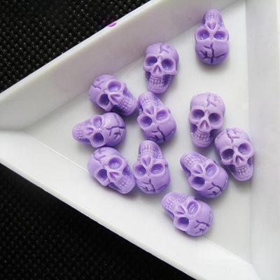 BC16 : 20Pcs/pack 3D Skull Bone Resin for DIY Nail Decoration
