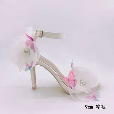 BS160 Flower Butterfly Wedding Heels