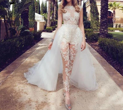 PD16  Sexy lace Wedding Jumpsuit Dress