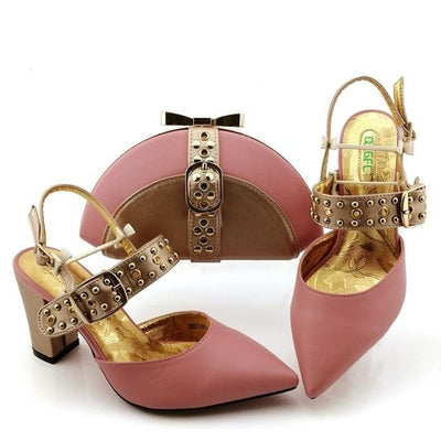 BS166 Italian design shoes + Clutch Bags ( 7 Colors )