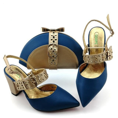 BS166 Italian design shoes + Clutch Bags ( 7 Colors )