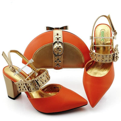 BS166 Italian design shoes + Clutch Bags ( 7 Colors )