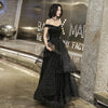 PP335 Black Sequins Evening Dress