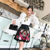 CK64 High Waist Rose Embroidery Black Skirt