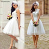 SS92 Vintage high neck  short Wedding Dresses