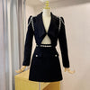 CK118 Diamond Chain Short Jacket + Mini Skirt