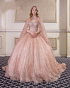 CG192 Sequined quinceanera dress with Shawl (6 Colors )