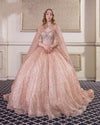 CG192 Sequined quinceanera dress with Shawl (6 Colors )