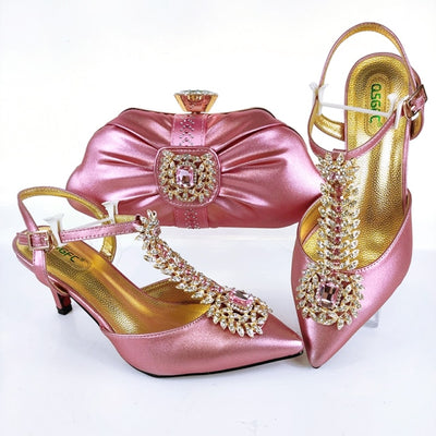 BS172 Fashion Shoes+Clutch Purses sets ( 9 Colors )