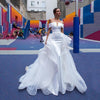 CW421 Satin Mermaid Wedding Dresses With Detachable Skirt