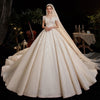 HW349 Short sleeve shinny Bridal Gowns