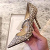 BS233 Rhinestone & Pearls Pointed Toe Wedding shoes