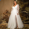 CW599 Plus Size simple side split Wedding dress