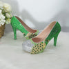 BS188 Green Crystal wedding shoes , Clutch Bags