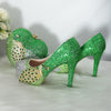 BS188 Green Crystal wedding shoes , Clutch Bags