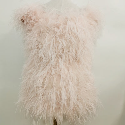 LG386 : 100% natural ostrich fur off the shoulder mini dresses (11 Colors)