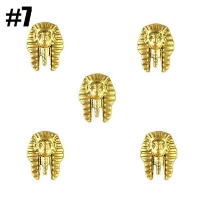 BC91 : 20PCS  Egyptian Style Gold Nail Art Decorations (8 styles )