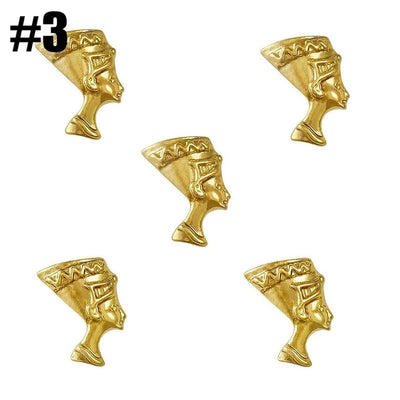 BC91 : 20PCS  Egyptian Style Gold Nail Art Decorations (8 styles )