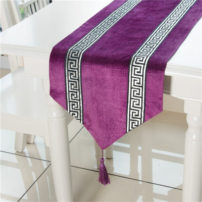 DIY361 Luxury Table Runner with Tassels for Wedding Party ( 15 Colors )