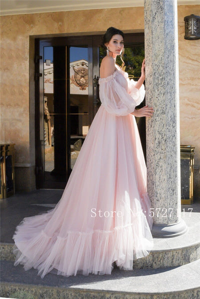 CG351 Simple Pink Wedding Dress for Pre-Wedding photoshoot