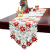 DIY366 Hollow out Embroidered Table Runner ( Red/White )