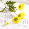DIY232 : 4 Heads/branch Poppy flowers with leaves (8 Colors)