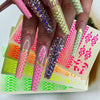 BC60 :4pcs/set Nail art decoration Snake Skin Neon mesh Stickers