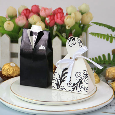 DIY351 : 50/100pcs 4 styles Bride & Groom Wedding Favor Gifts Box