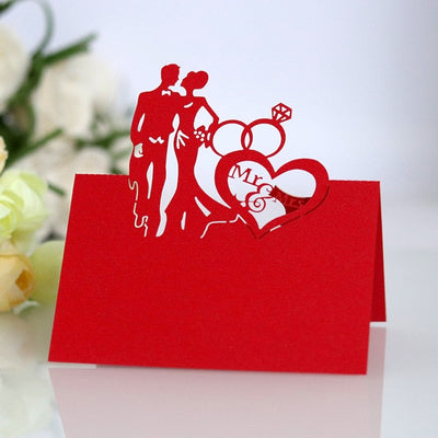 DIY295 : 50pcs/lot Card message for Wedding Table decoration(6 Colors)