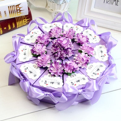 DIY220 : 50pcs Triangular Wedding Cake Favors Boxes(20 Styles)