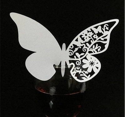 50pcs/lot  Laser Cut cards Wine Glass decoration