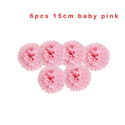 DIY293 : 6pcs/lot Pom Pom paper for Party decoration (20 Colors)