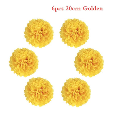 DIY293 : 6pcs/lot Pom Pom paper for Party decoration (20 Colors)