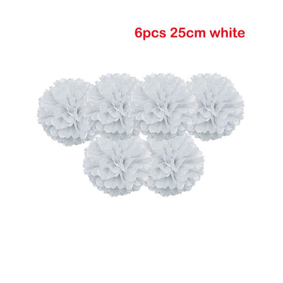 DIY293 : 6pcs/lot Pom Pom paper for Party decoration (20 Colors)