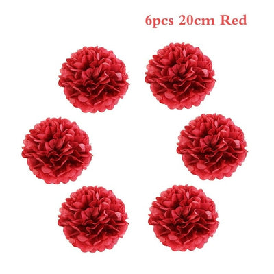 DIY293 : 6pcs/lot Pom Pom paper for Party decoration (20 Colors)
