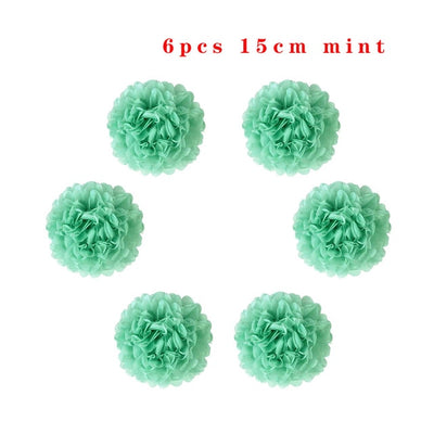 DIY293 : 6pcs/lot Pom Pom paper for Party decoration (20 Colors)