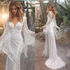 CW559 Flare sleeve lace Beach wedding dress