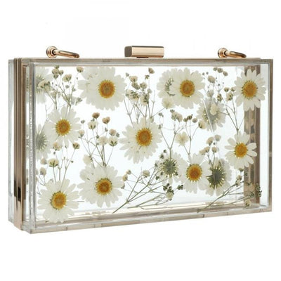 CB336 Acrylic Transparent Floral Evening Clutch Bags ( 6 Colors )