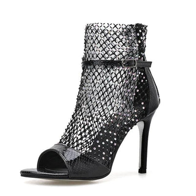 BS120 Mesh Glitter Party Heels ( 3 Colors)