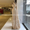 LG406 One Shoulder Feather Mermaid Evening Dress With Cape