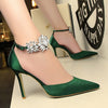 BS51 Classy satin diamond wedding Heels( 6 Colors)