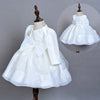 FG222 : 3pcs Sets :Baby Dress+Coat+Hairband(Pink/White/Red)