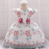 FG240 Flower Embroidery Baby Girl Dresses (4 Colors)