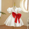 FG685 White Christening dresses with red bow