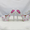 BS142 Lover heart White pearl Bridal Shoes , matching purse