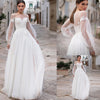 CW233 Puff Long Sleeves Beach Wedding Dresses