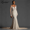 HW525 handmade Pearls beading Mermaid wedding Dresses