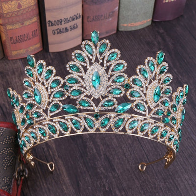 BJ440 Big Baroque Crystal Wedding Crowns ( 7 Colors )