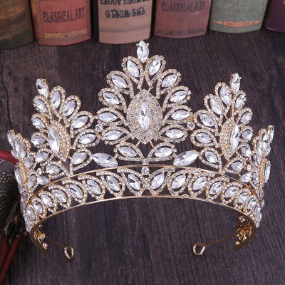 BJ440 Big Baroque Crystal Wedding Crowns ( 7 Colors )