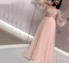 LG243 Classy Pearls beaded A-line Prom dresses(4 Colors)